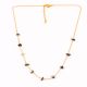 Gold Plated Brass Choker Necklace with Emerald Nugget Stones for Women